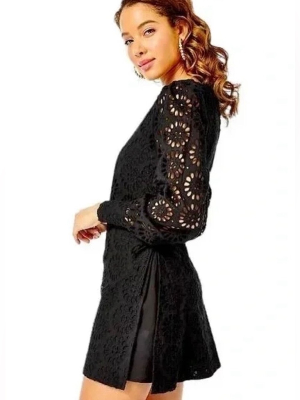 Lilly Pulitzer Black Lace Long-Sleeve Romper NWT SIZE 14